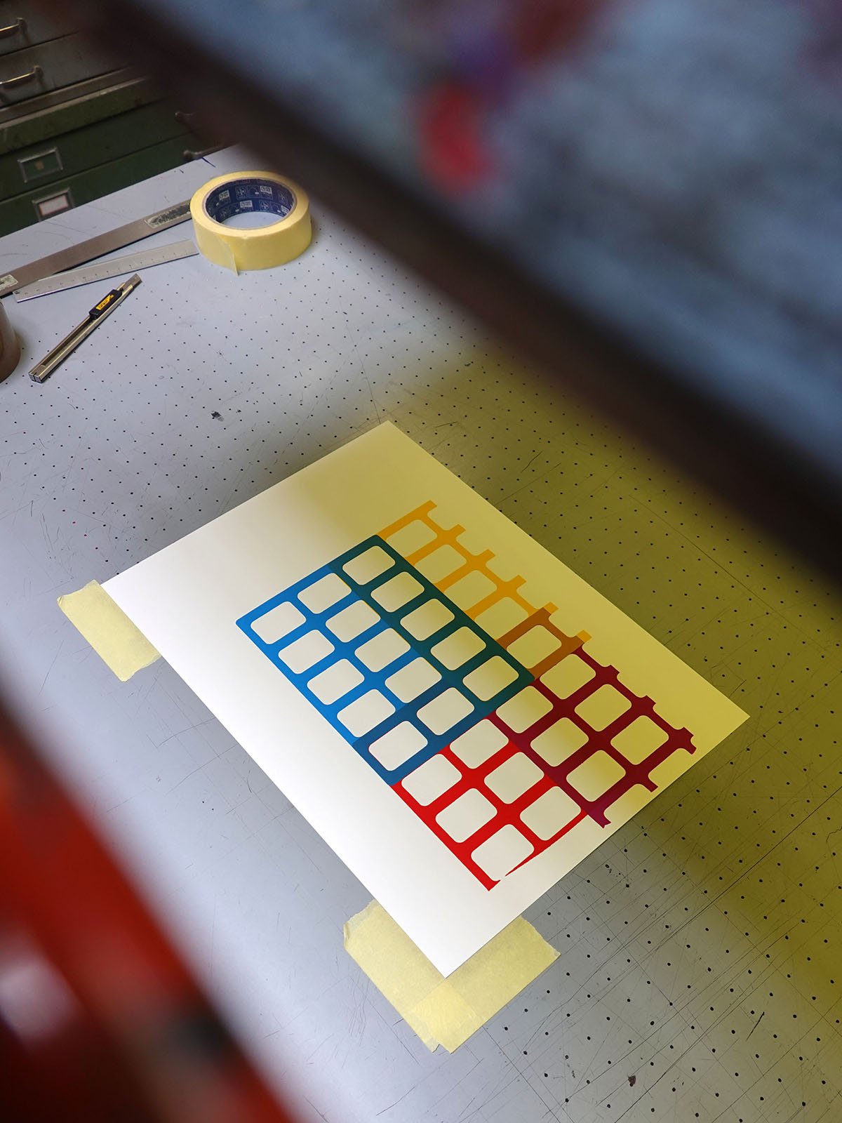 Kunstdruck Kub 03, Siebdruck Grafik